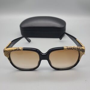 VINTAGE EMMANUELLE KHANH 8080 16 SNAKE SKIN ACCENTS FRANCE 1970'S SUNGLASSES